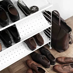 String shoe rack metal, , 78x30 cm Beige Outlet
