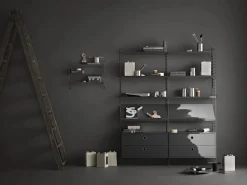 String wall panels, Dark , 75x20 cm, 2-pack Grey Clearance
