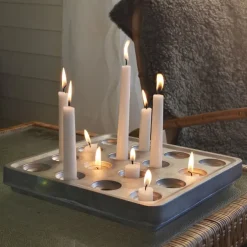 Born In Sweden Stumpastaken candle holder, large GreySilver-coloured