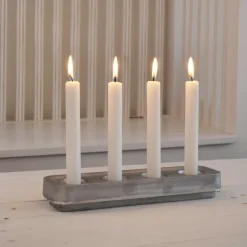 Born In Sweden Stumpastaken candle holder long, 8,5x29,5 cm Silver-coloured Discount