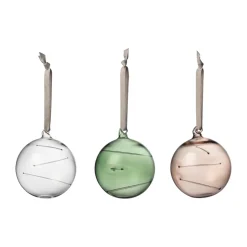 Iittala Sunball Ø8 cm 3 pieces, Clear green linen Multi