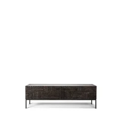 Ethnicraft Tabwa media cabinet, teak 51x160 cm Black Outlet