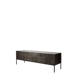 Ethnicraft Tabwa media cabinet, teak 51x160 cm Black Outlet