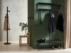 Essem Design Tamburin shoe shelf 100 cm, oiled oak- Black Online