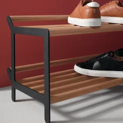 Essem Design Tamburin shoe shelf 100 cm, oak- Black Outlet