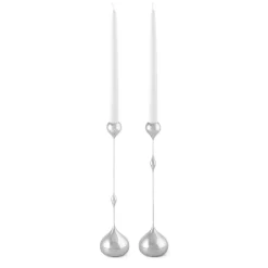 KLONG Tender candle holder high, Nickel Silver-coloured Best