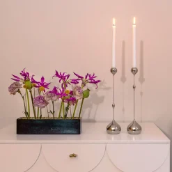KLONG Tender candle holder high, Nickel Silver-coloured Best