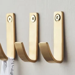Meraki Thapsus hook 3-pack, Brushed brass finish Gold-coloured Best
