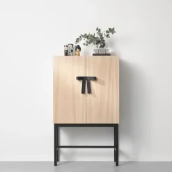 A2 The Bow cupboard, White-oiled oak-black Beige Outlet