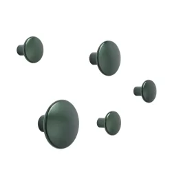 Muuto The Dots clothes hook metal 5 pack, Dark Green New