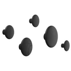 Muuto The Dots coat hooks, 5-pack, stained ash Black New