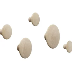 Muuto The Dots coat hooks, 5-pack, Oak Brown New