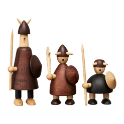 Andersen Furniture The vikings of Denmark wooden figure 3 pieces, Stained beech Brown Clearance
