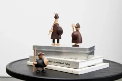 Andersen Furniture The vikings of Denmark wooden figure 3 pieces, Stained beech Brown Clearance