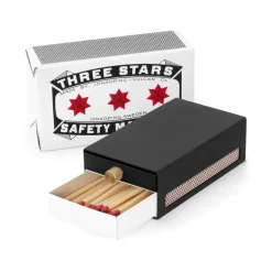 Solstickan Design Three Stars matchbox holder large, Black Best