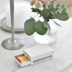 Solstickan Design Three Stars matchbox holder large, White Clearance