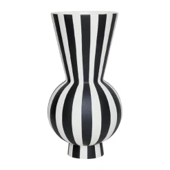 OYOY Toppu vase Ø14.5 cm, Black-white WhiteBlack Hot