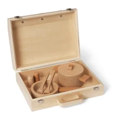 Ferm Living Toro Suitcase Kitchen cooking set for children, Natural Beige