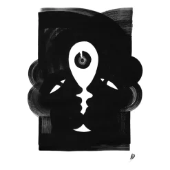 Paper Collective Totem 02 poster, 30x40 cm BlackWhite Discount