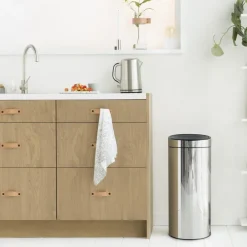 Brabantia Touch Bin waste bin 30 liters, brilliant steel Silver-coloured Clearance