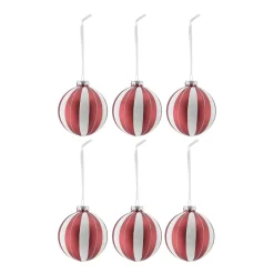 Scandi Living Tradition baubles 6-pack, /white Red Sale