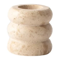 Tell Me More Travertine candle holder, Medium 8 cm Beige Hot