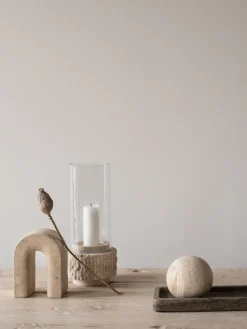 Tell Me More Travertine decorative tray 13x25 cm, Brown Discount