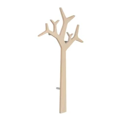 Swedese Tree wall wall-mounted coat hanger Special Edition 134 cm, White pigmented pine Brown
