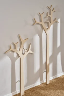 Swedese Tree wall wall-mounted coat hanger Special Edition 134 cm, White pigmented pine Brown