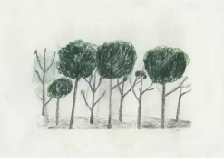 Fine Little Day Trees poster 50x70 cm, Black- off white GreyGreenWhite Best