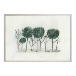 Fine Little Day Trees poster 50x70 cm, Black- off white GreyGreenWhite Best
