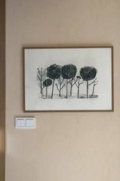 Fine Little Day Trees poster 50x70 cm, Black- off white GreyGreenWhite Best