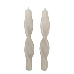 Broste Copenhagen Twist twisted candles twisted candle 23 cm 2-pack, Rainy day Grey Best