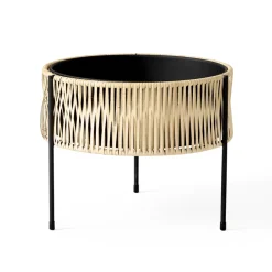 Audo Copenhagen Umanoff planter flower box rattan-steel, h32,5 cm Ø41 cm Beige