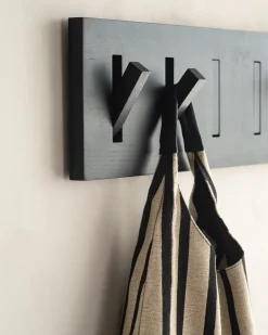 Ethnicraft Utilitile wall hanger clothes hanger, Lacquered oak--large Black Outlet