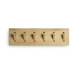 Ethnicraft Utilitile wall hanger clothes hanger, Lacquered oak-large Brown Clearance
