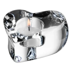 Kosta Boda Valentino candle holder, clear Transparent New