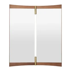 GUBI Vanity mirror 2, Walnut-brass BrownGold-coloured Discount