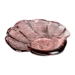 Kosta Boda Venusmussla glass saucer 30x33 cm, Pink Hot