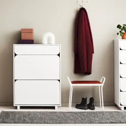 1898 Vidja shoe cabinet, lack. 2 fack+1 draw White Discount