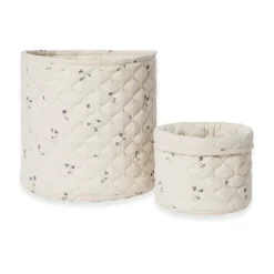 Garbo&Friends Viola Satin quilted basket 2 pieces, 20xØ20 cm + 30xØ30 cm Blue Sale
