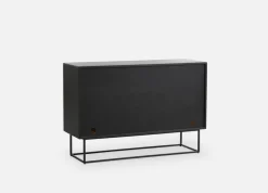 Woud Virka side table, high 120 cm, Black oak BlackBeige Clearance