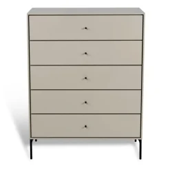Mavis Volt chest of 5 drawers , Details in black Beige Clearance
