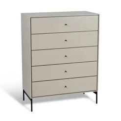 Mavis Volt chest of 5 drawers , Details in black Beige Clearance