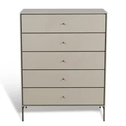 Mavis Volt chest of 5 drawers , Details in stainless steel Beige Clearance