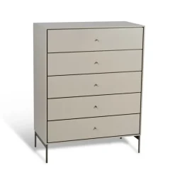 Mavis Volt chest of 5 drawers , Details in stainless steel Beige Clearance