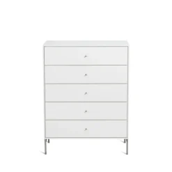 Mavis Volt chest of 5 drawers , Details in stainless steel White Online