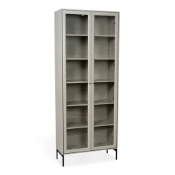 Mavis Volt display cabinet 190 cm , Details in black Beige Clearance