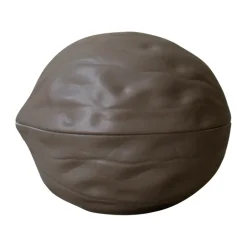 DBKD Walnut bowl with lid, Dust Brown New