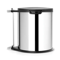 Brabantia Waste bin for cabinet round, plastic inner bin (incl brackets) 15 L, Brushed stainless steel Silver-coloured Online